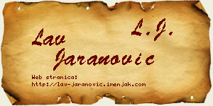 Lav Jaranović vizit kartica